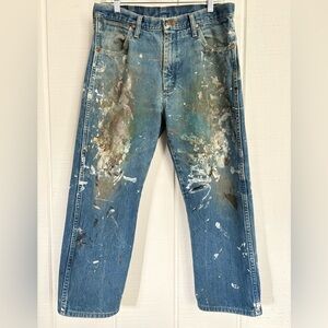 Mens or Women’s Blue Paint-Splattered Tag33x32 fits 30 waist 23 inseam